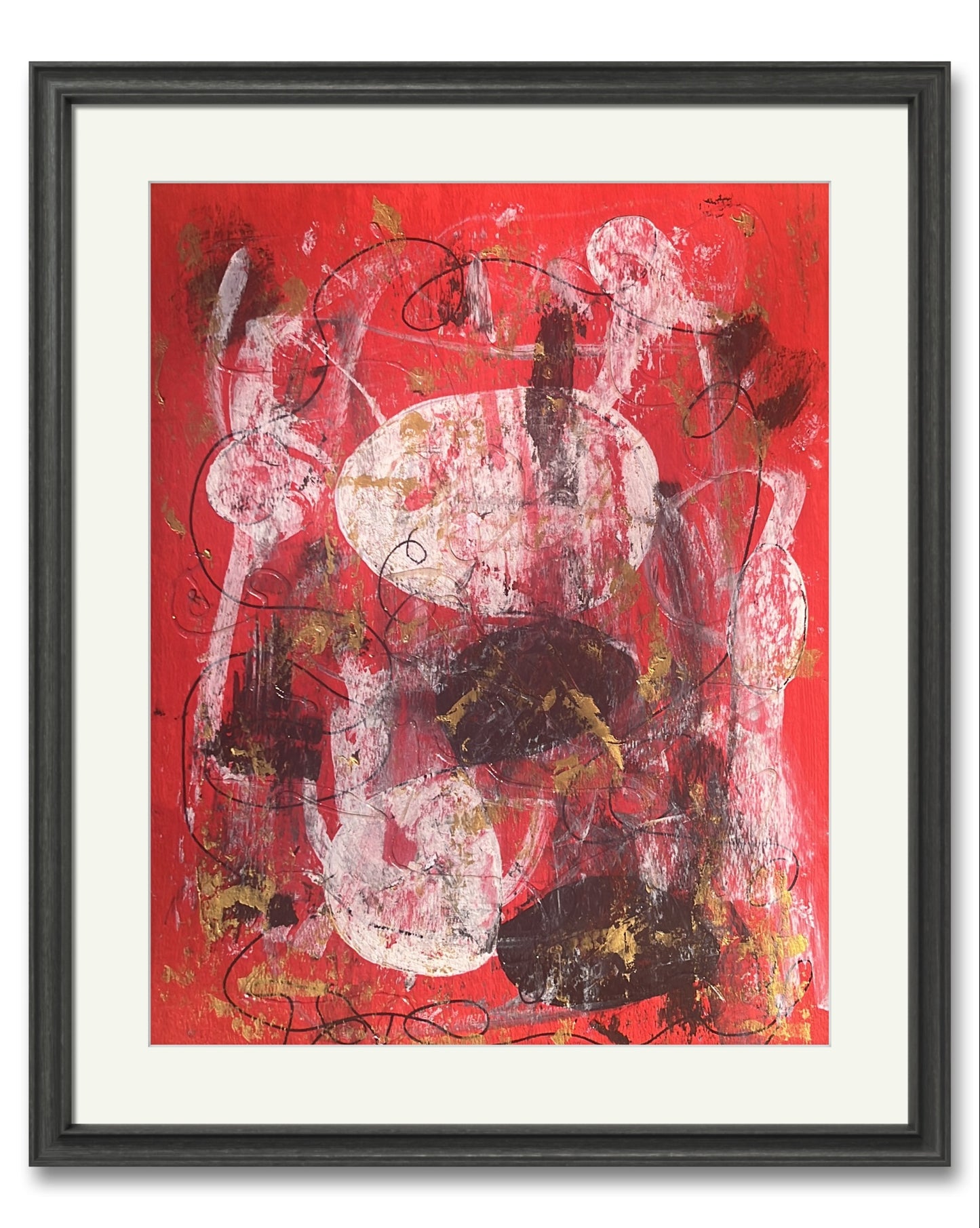 Crimson- Original Abstract Painting on Fine Art Paper