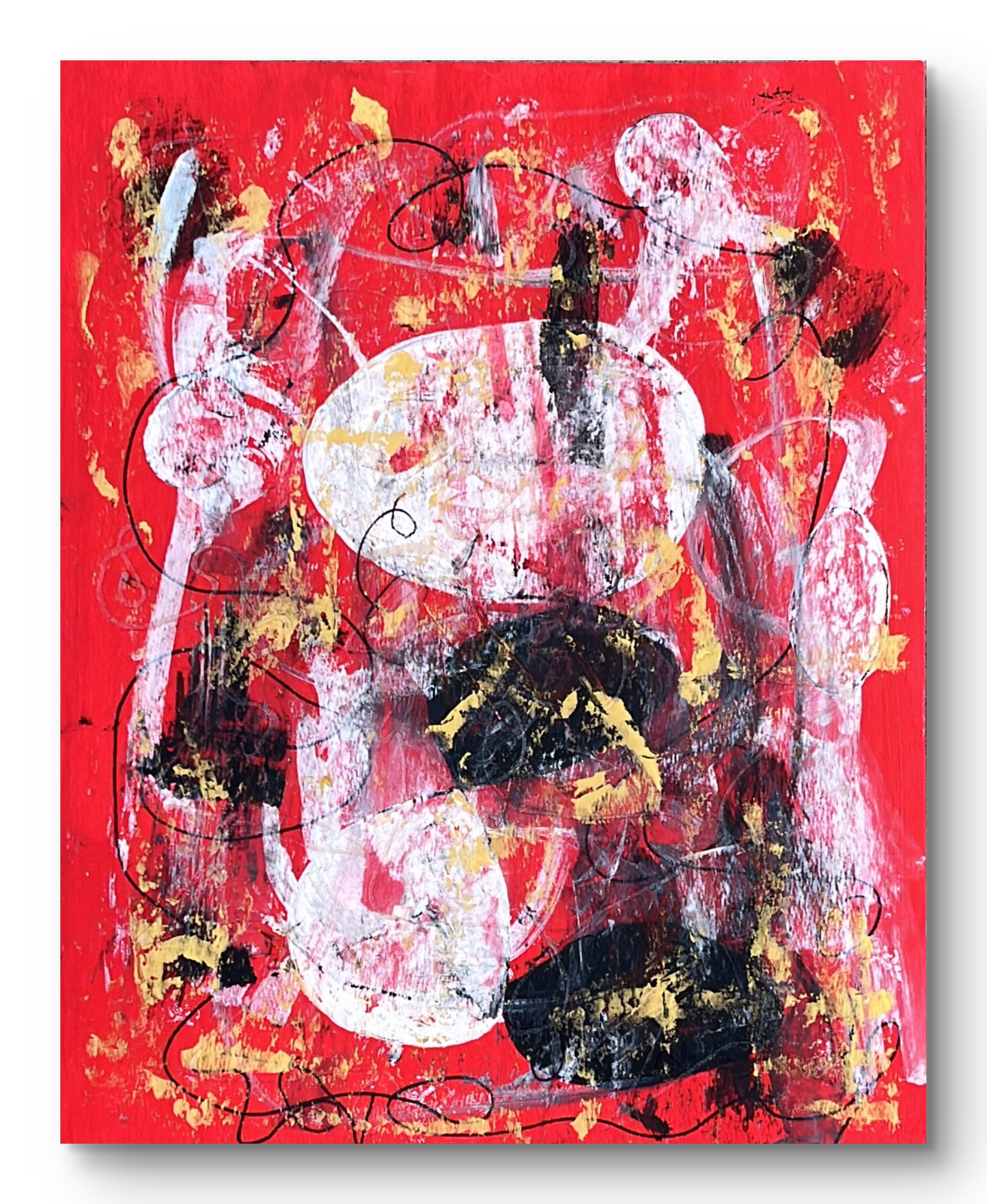 Crimson- Original Abstract Painting on Fine Art Paper