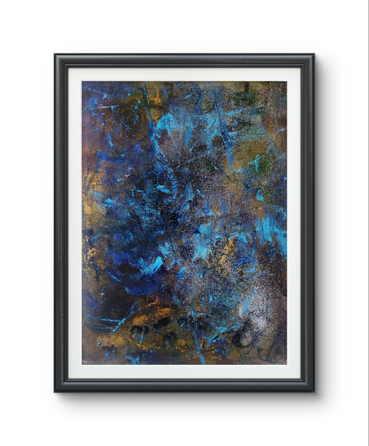 Gold Mine Blues- Abstract Art Print