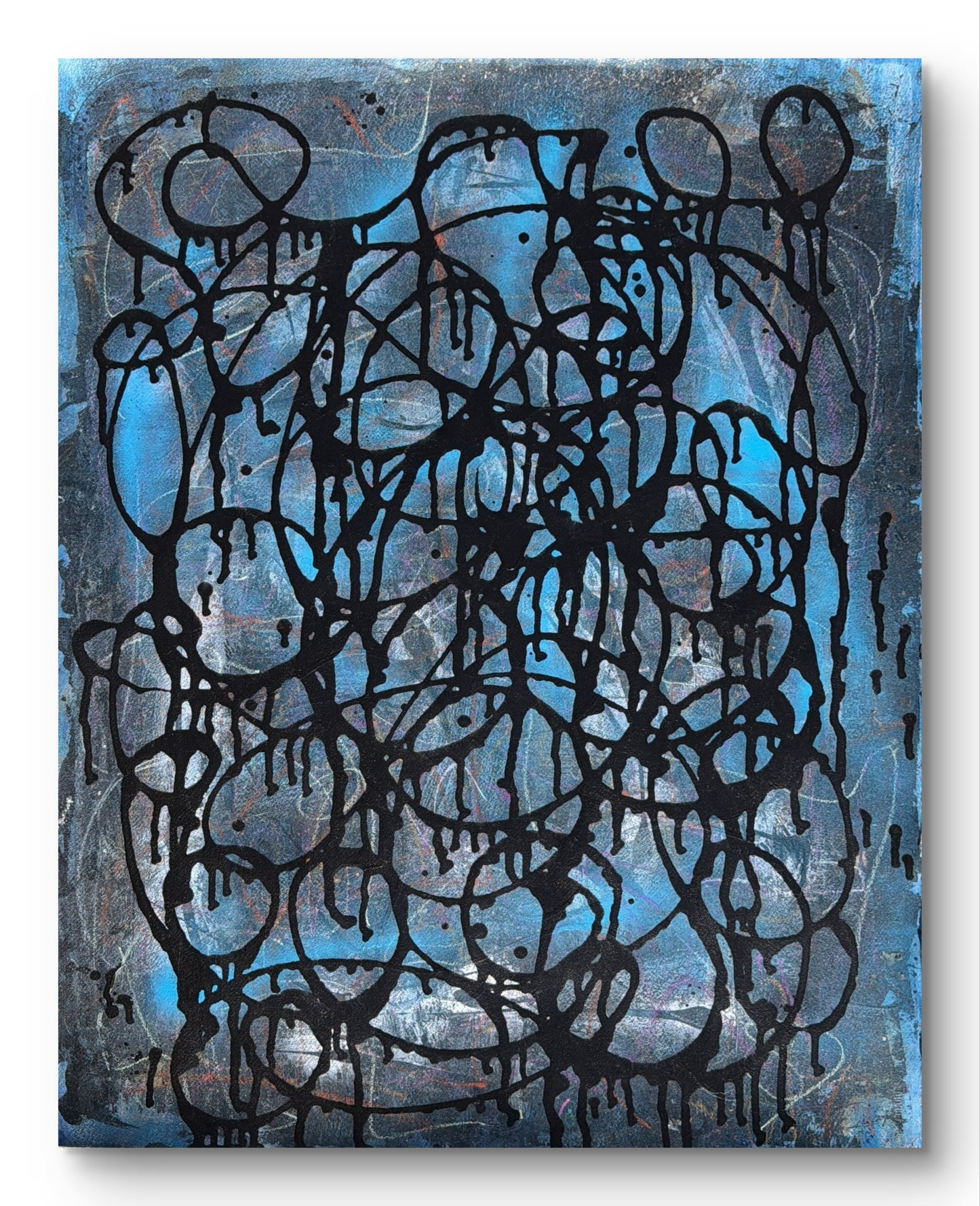 Midnight Web- Original Abstract Painting on Fine Art Paper