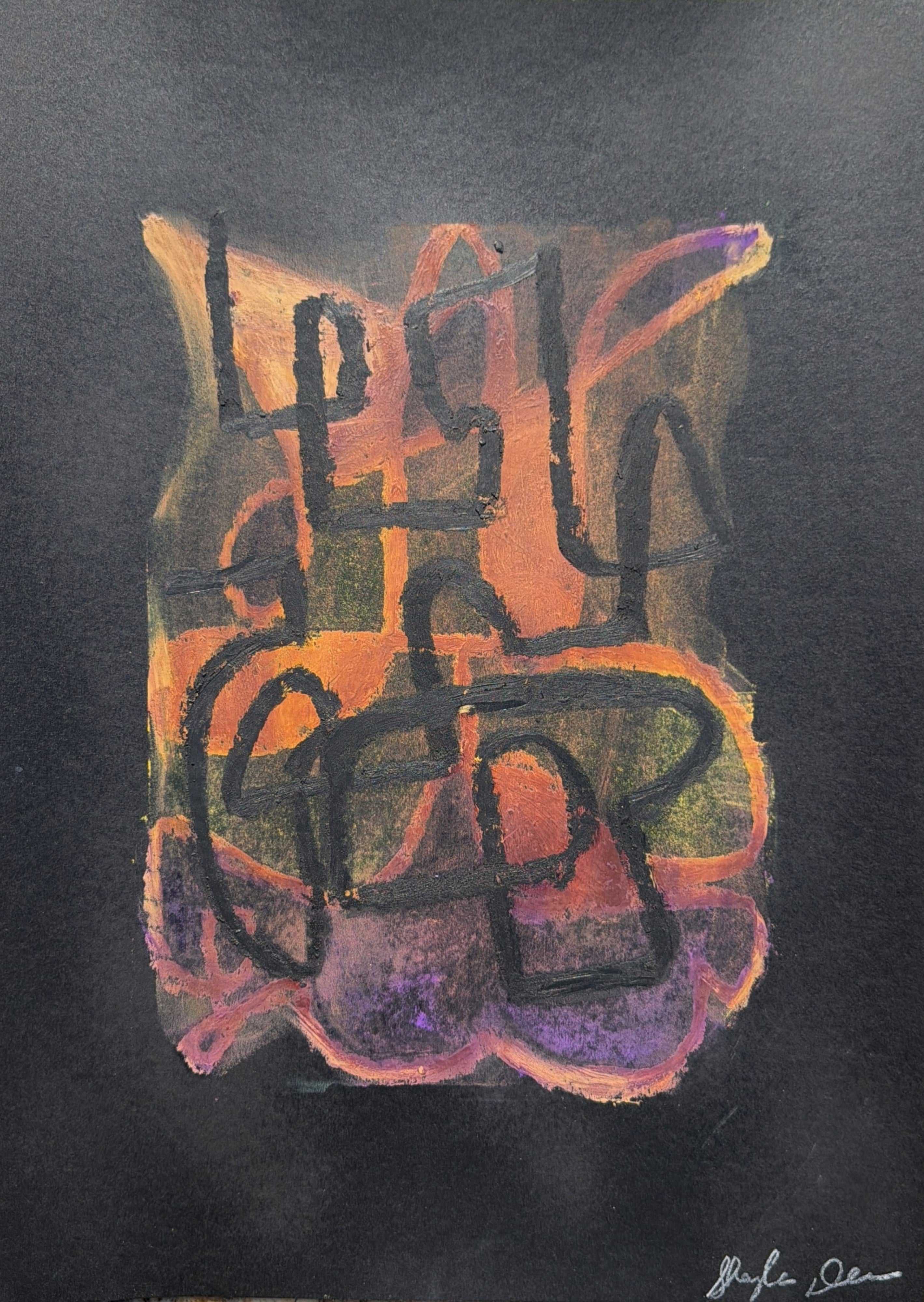 Cipher- Original Oil Pastel on Paper – Shayla Dean Art Studio