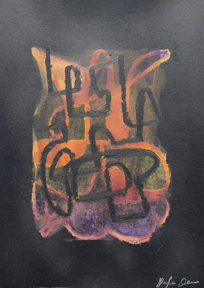 Cipher- Original Oil Pastel on Paper