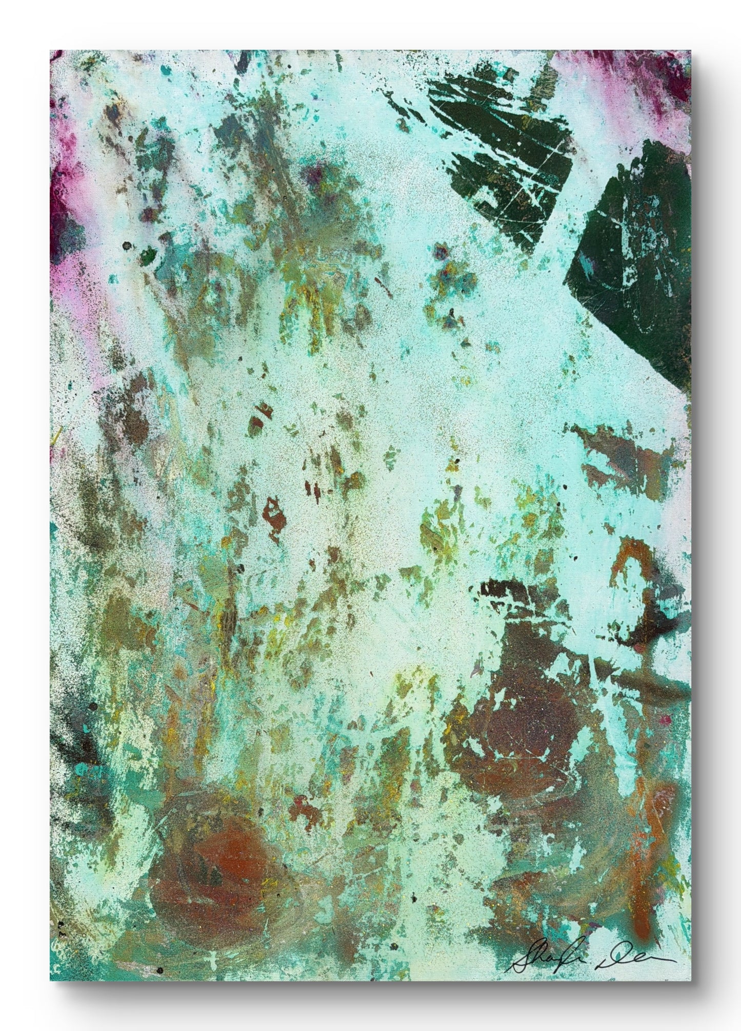 Emerald Rose- Original Abstract Painting on Canvas