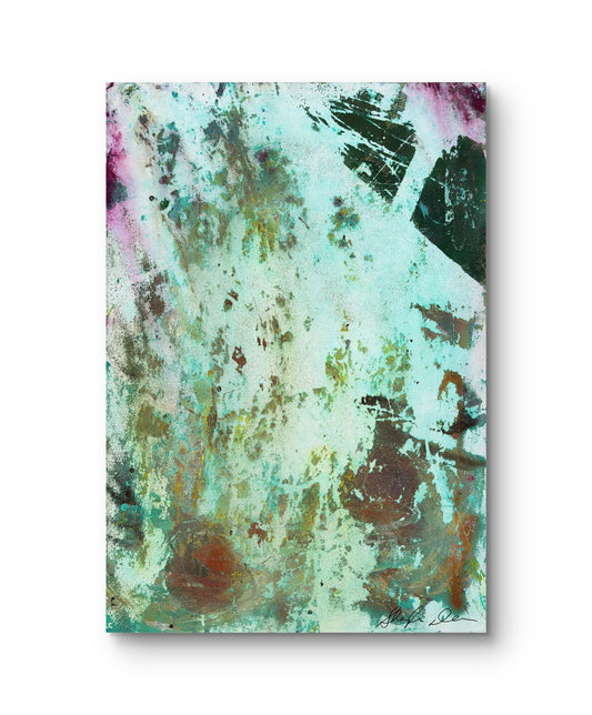 Emerald Rose- Original Abstract Painting on Canvas