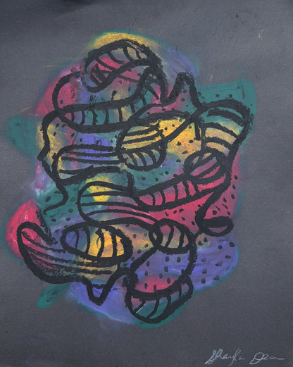 Festival- Original Oil Pastel on Paper